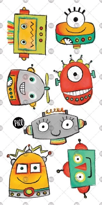 Tatouages temporaires - Les robots rigolos | PiCO