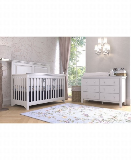 Ensemble Lit De Bebe Et Bureau Double Blanc Adams