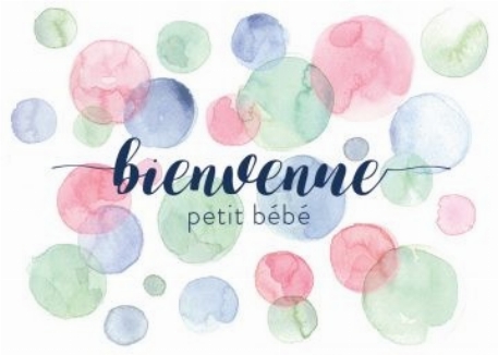 Mini carte - Polka 1m - Bienvenue petit bébé