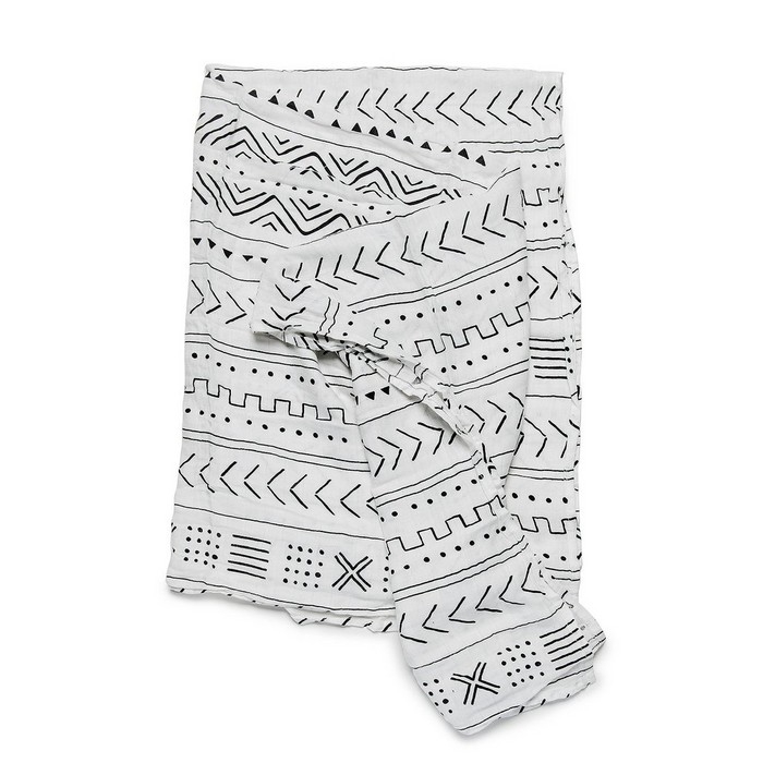 Couverture en mousseline de bambou - Noir et blanc | Loulou Lollipop