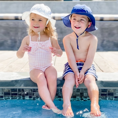 Chapeau en coton UV - Blanc brodé | Jan & Jul