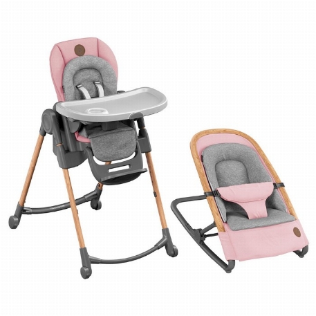 Ensemble Chaise Haute Minla Et Siege Bercant Kori Rose Maxi Cosi