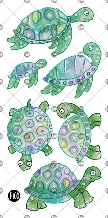 Tatouages temporaires - Les tortues | PiCO