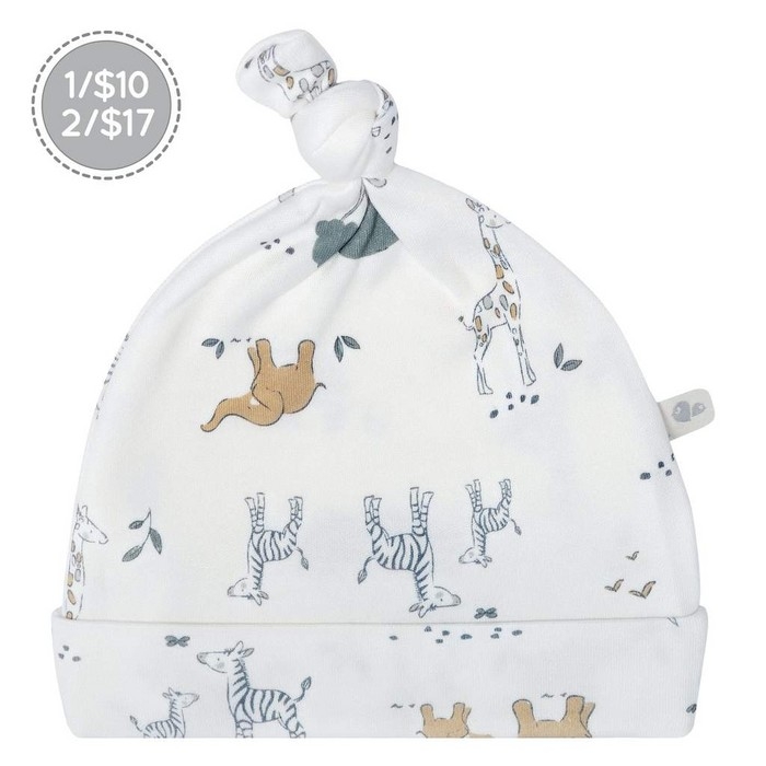 Bonnet à noeud en bambou 1-3M - Safari | Perlimpinpin