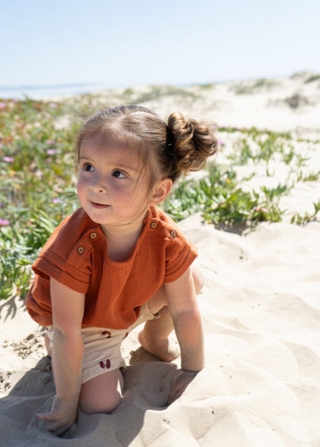 T-shirt en gaze de coton biologique - Argil | Coco Village