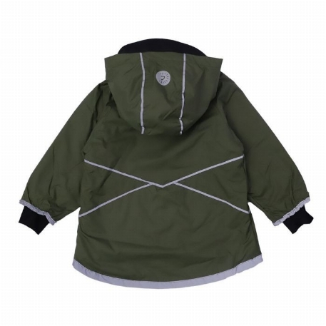 Manteau imperméable doublé - Olive | Calikids