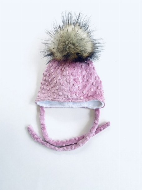 Tuque à pompon - Vieux Rose | Bébé Ô Chaud