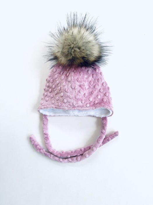 Tuque à pompon - Vieux Rose | Bébé Ô Chaud