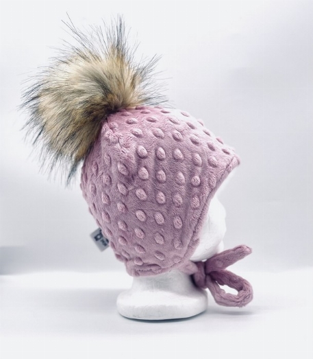 Tuque à pompon - Vieux Rose | Bébé Ô Chaud