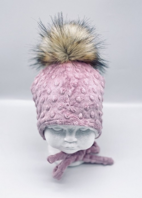 Tuque à pompon - Vieux Rose | Bébé Ô Chaud