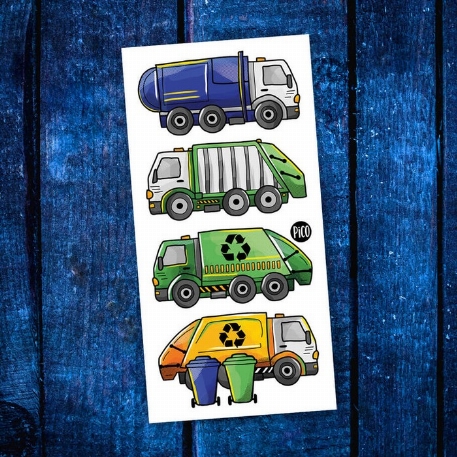 Tatouages temporaires - Les camions de recyclage | PiCO