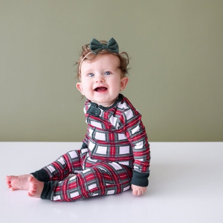 Pyjama pour bébé - White Tartan | Lola & Taylor