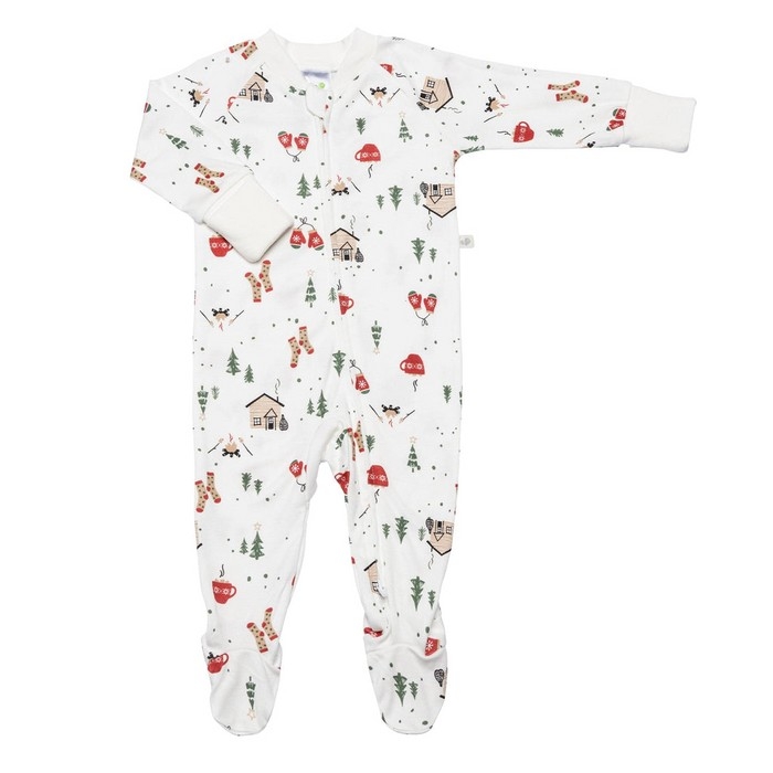 Pyjama pour bébé en bambou -  Chalet de Noël | Perlimpinpin