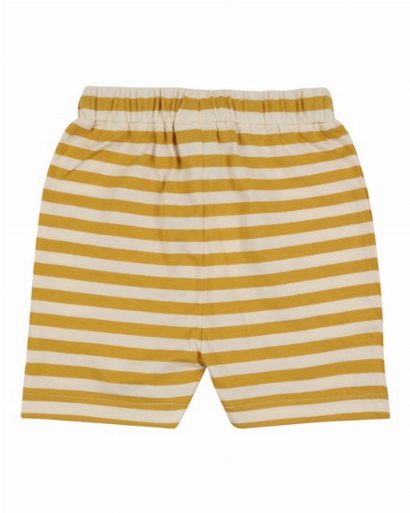 Short Wide Stripe - Mustard/Ecru | Turtledove London