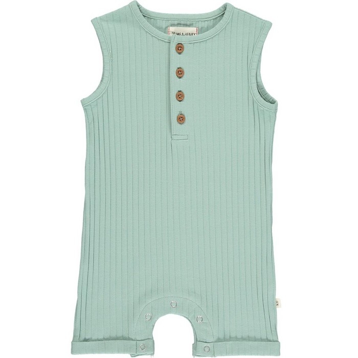 Romper Henley Ribbed - Sage | Me & Henry