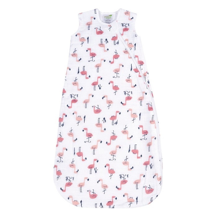 Sac de nuit en mousseline de coton - Flamants roses (0.7 Tog) | Perlimpinpin