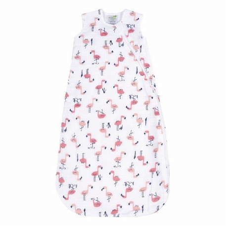 Sac de nuit en mousseline de coton - Flamants roses (0.7 Tog) | Perlimpinpin