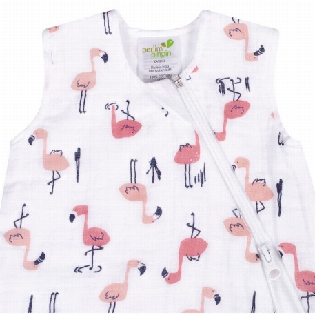 Sac de nuit en mousseline de coton - Flamants roses (0.7 Tog) | Perlimpinpin