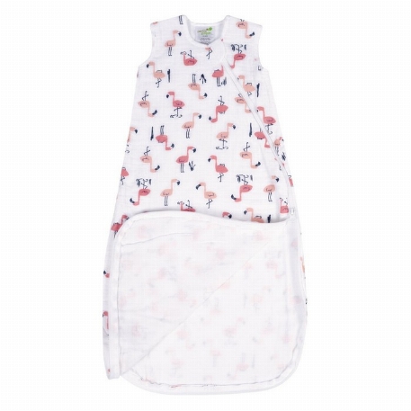 Sac de nuit en mousseline de coton - Flamants roses (0.7 Tog) | Perlimpinpin