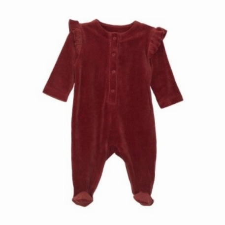 Romper en velour - Rouge | Fixoni