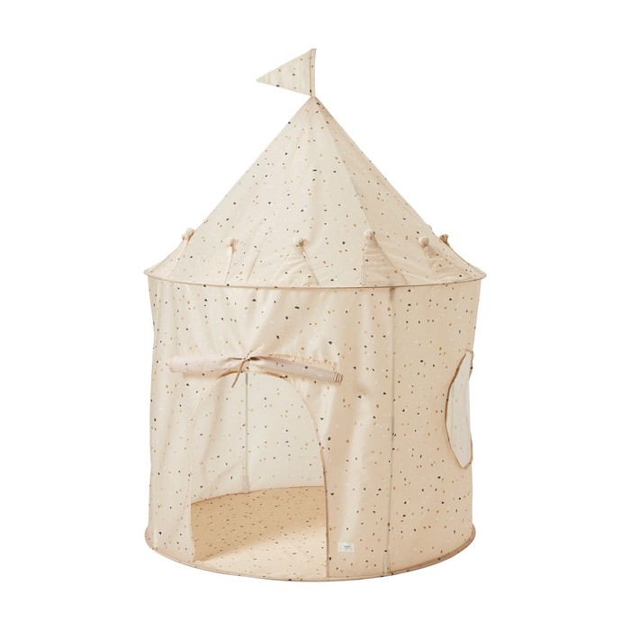 Tente de jeu castle en tissu recyclé - Terrazzo Beige | 3 Sprouts