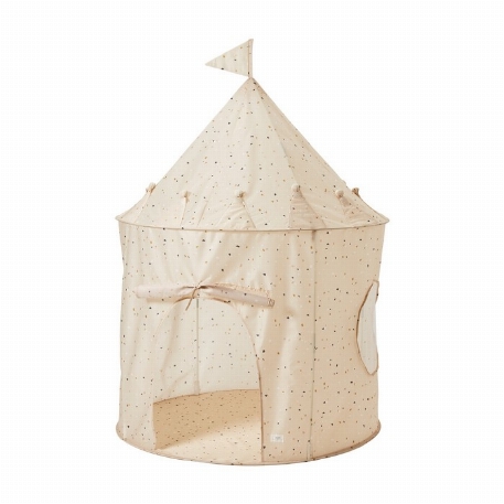 Tente de jeu castle en tissu recyclé - Terrazzo Beige | 3 Sprouts