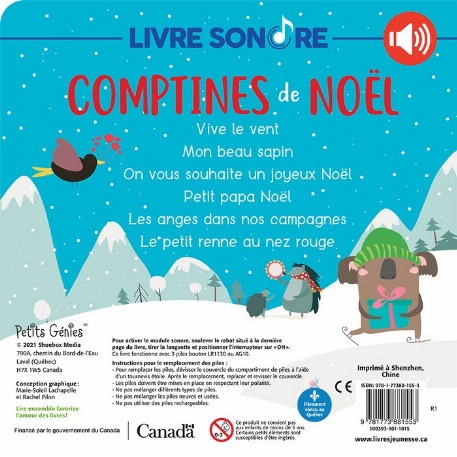 Livre sonore - Comptines de Noël | Petits Génies