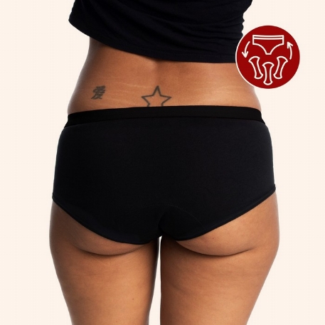 Culotte menstruelle noire - Shorty - XS | Mme L'Ovary