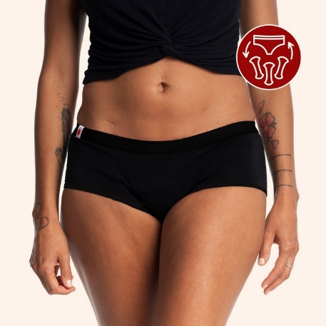 Culotte menstruelle Noire - Shorty | Mme L'Ovary