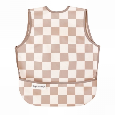 Tablier anti-dégats - Beige Checkers | Tiny Twinkle