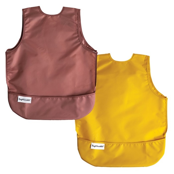 Tablier anti-dégats - paquet de 2 - Taupe et pissenlit - 2-4 ans | Tiny Twinkle