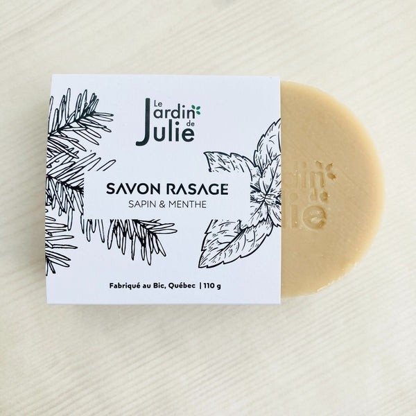 Savon rasage végane sapin et menthe pour la barbe, le corps et le visage | Le Jardin de Julie