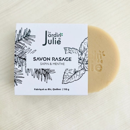 Savon rasage végane sapin et menthe pour la barbe, le corps et le visage | Le Jardin de Julie