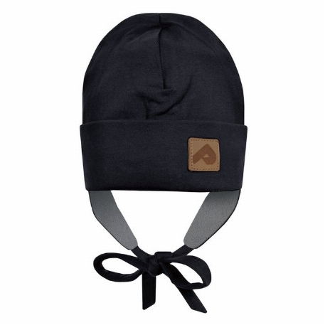 Tuque Jersey Doublure Polar / Oreilles - Noir | Perlimpinpin