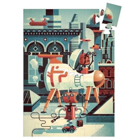 Puzzle silhouette -  Bob le robot - 36 pcs | Djeco