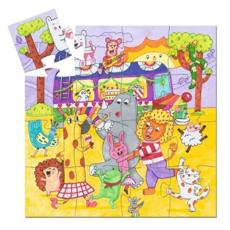 Puzzle silhouette - Le bus arc-en-ciel - 16 pcs