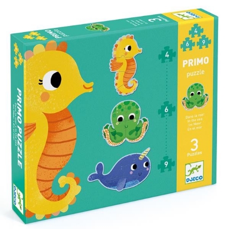 Primo Puzzle - Dans la mer - 4,6,9 pcs | Djeco