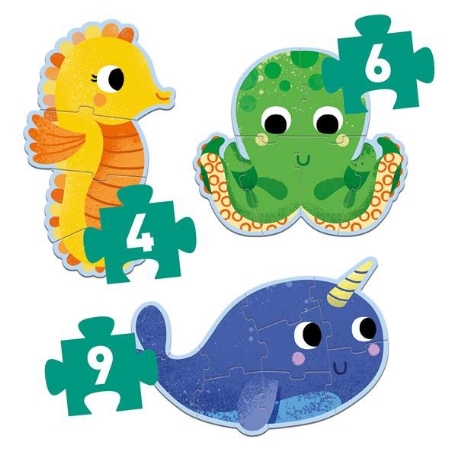 Primo Puzzle - Dans la mer - 4,6,9 pcs | Djeco