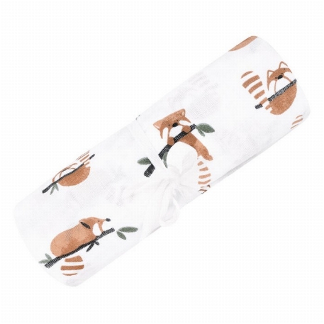 Couverture de mousseline - Panda roux | Perlimpinpin